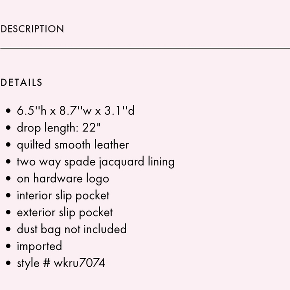 Kade Spade ♠️ Natalia Small Crossbody - Picture 15 of 15